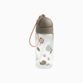 GARRAFA COM PALHINHA 350ML TINY TRAILS TAUPE
