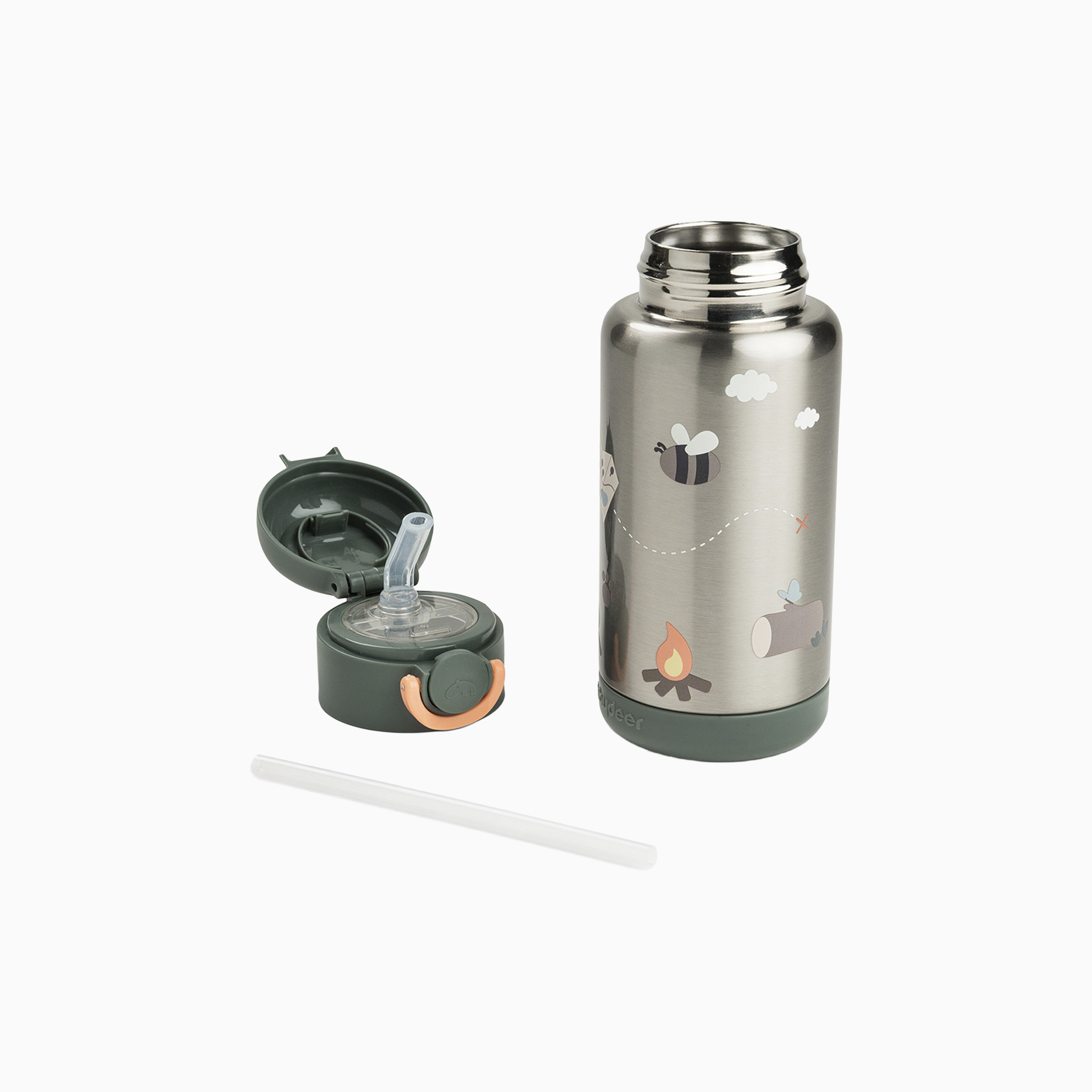 GARRAFA TÉRMICA COM PALHINHA 340ML TINY TRAILS