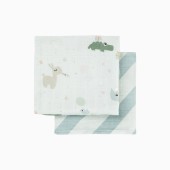 PACK 2 MUSSELINAS 65X65 CELEBRATION BLUE