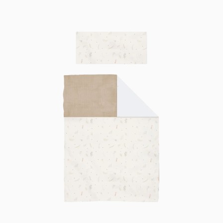 CAPA DE EDREDÃO + FRONHA DE ALMOFADA BOTANIC BEGE - Image product