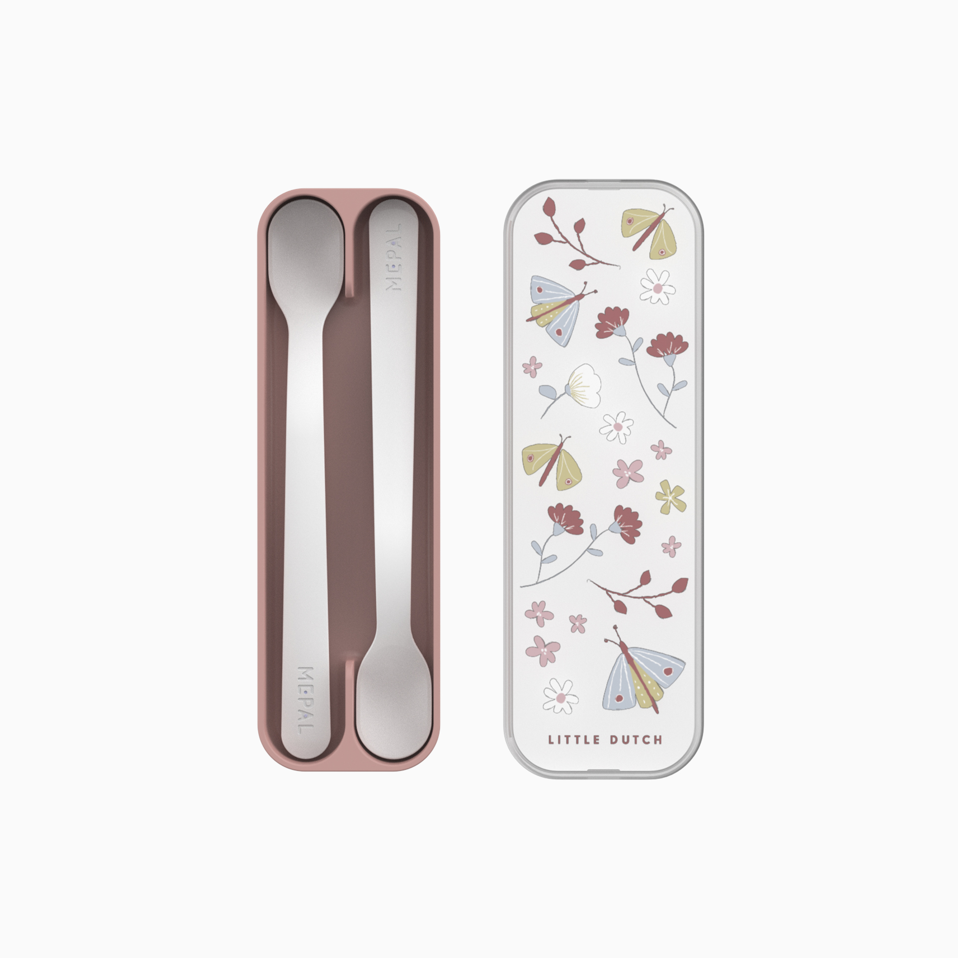 SET DE 2 COLHERES DE BEBE LONGAS MIO - FLOWERS & BUTTERFLIES