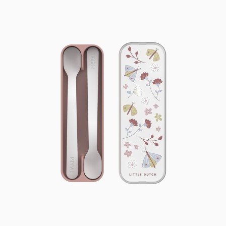 SET DE 2 COLHERES DE BEBE LONGAS MIO - FLOWERS & BUTTERFLIES - Image product
