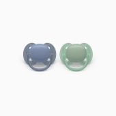 CHUPETAS ULTRA SOFT LISAS 6-18M AZUL/VERDE