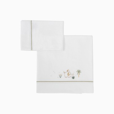 LEN��IS ALGOD�O PALM BRANCO/VERDE