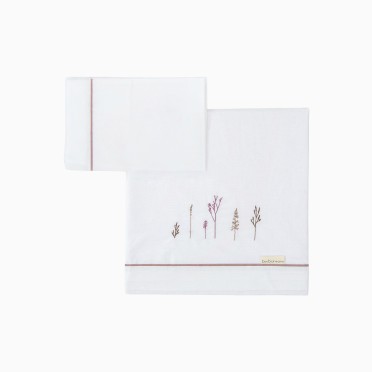 LENÇÓIS ALGODÃO NIZA BRANCO/LILÁS