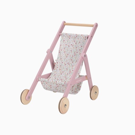 CARRINHO DE BONECAS EM MADEIRA ROSA - Image product