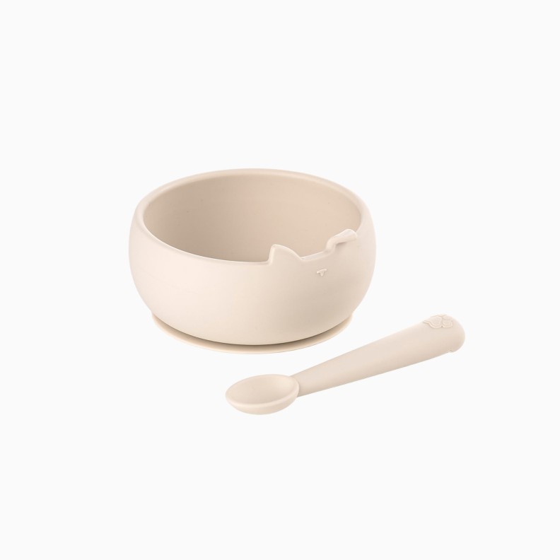 CONJUNTO DE TIGELA E COLHER DE SILICONE