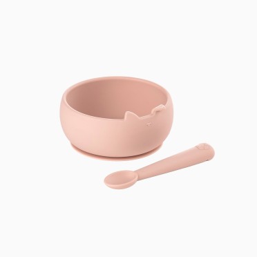 CONJUNTO DE TIGELA E COLHER DE SILICONE
