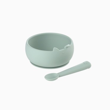 CONJUNTO DE TIGELA E COLHER DE SILICONE