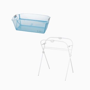 BANHEIRA DOBRÁVEL OASIS + SUPORTE GRIS