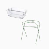 BANHEIRA DOBRÁVEL OASIS WHITE + SUPORTE BOTANIC